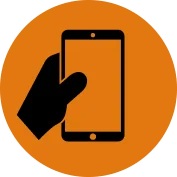 icon of hand holding phone