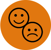 frown and smiley face icon