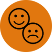 frown and smiley face icon